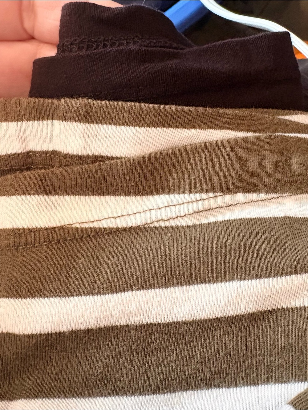 Junarose Olive & White Striped Crewneck Top with Floral Embroidery 3X - Picture 7 of 7